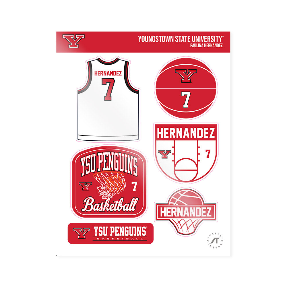 Youngstown State - NCAA Women's Basketball : Paulina Hernandez - Sticker Sheet-0
