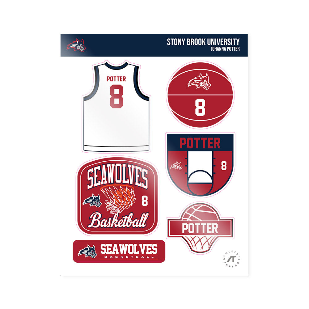 Stony Brook - NCAA Women's Basketball : Johanna Potter - Sticker Sheet-0