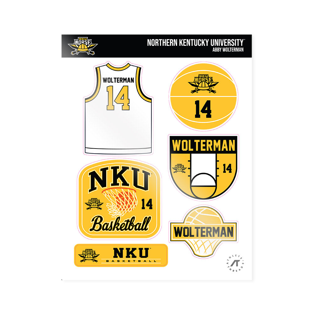NKU - NCAA Women's Basketball : Abby Wolterman - Sticker Sheet-0