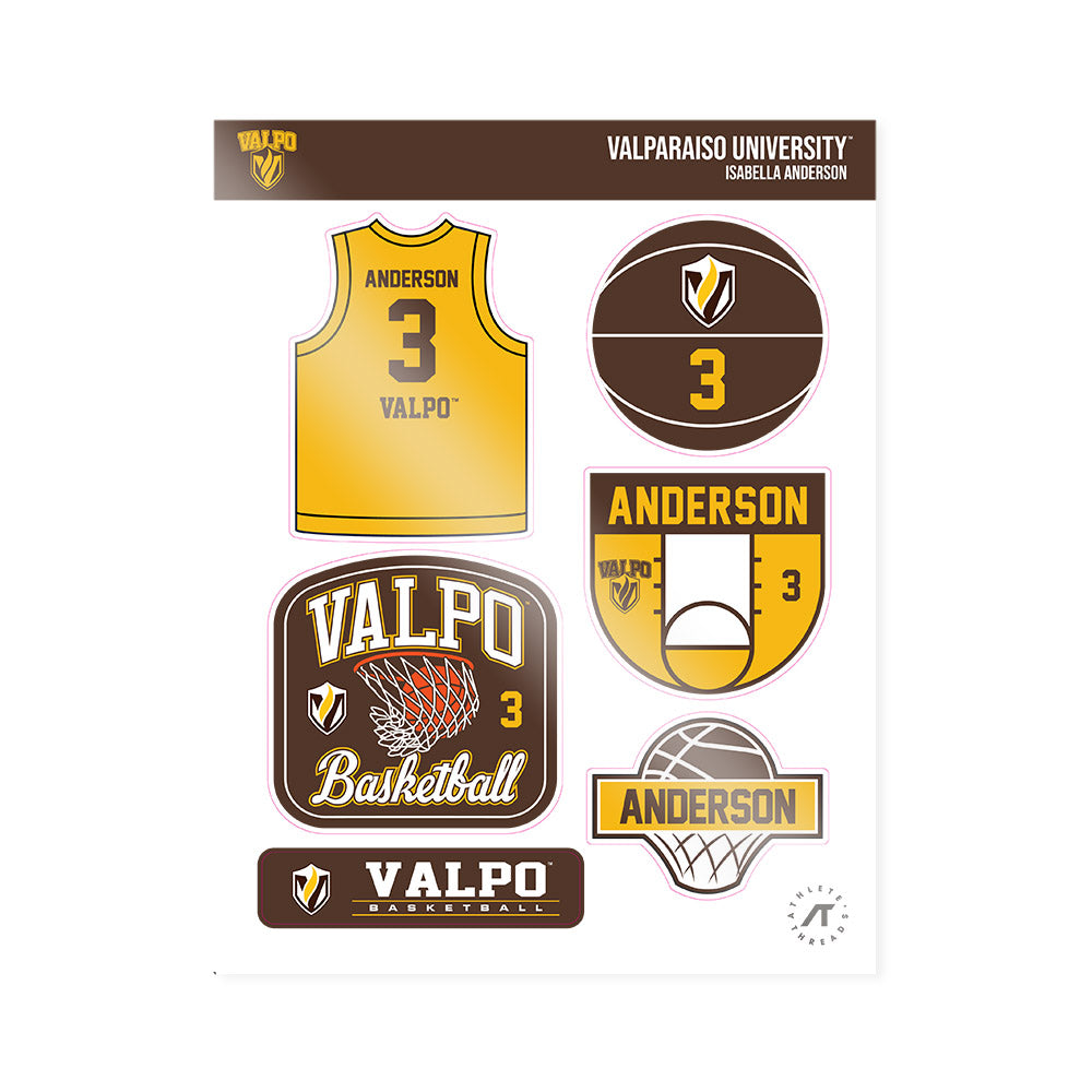 Valpo - NCAA Women's Basketball : Isabella Anderson - Sticker Sheet-0
