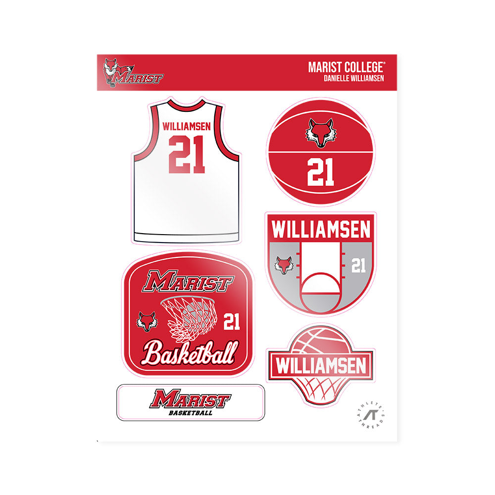 Marist - NCAA Women's Basketball : Danielle Williamsen - Sticker Sheet-0