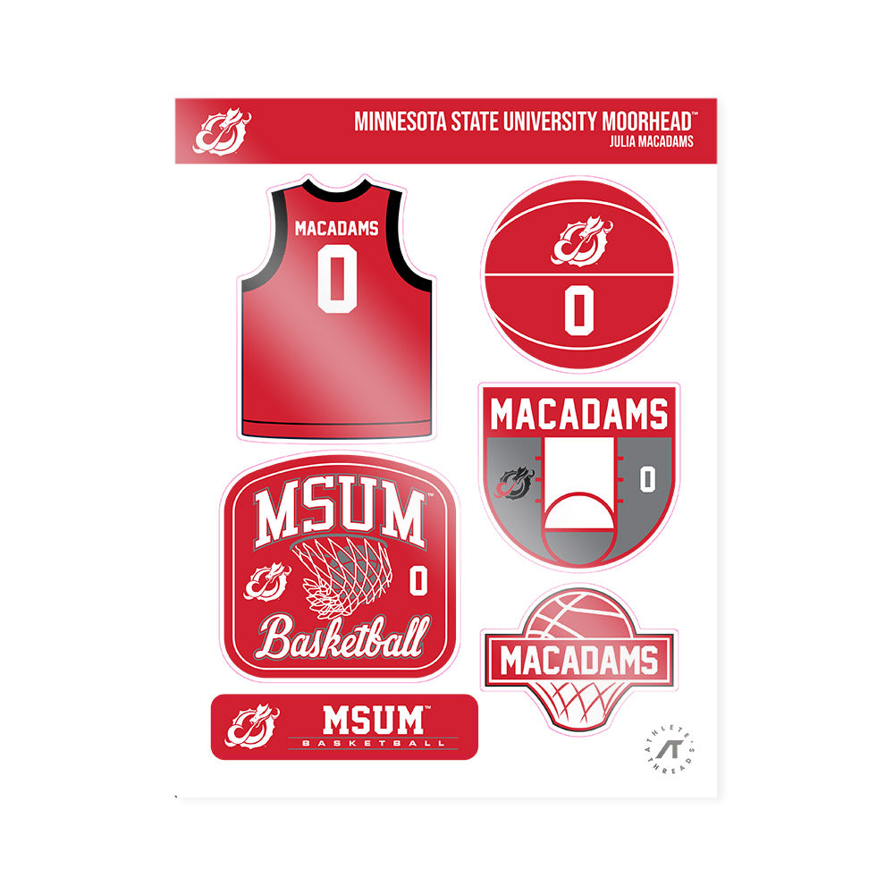 MSUM - NCAA Women's Basketball : Julia MacAdams - Sticker Sheet-0