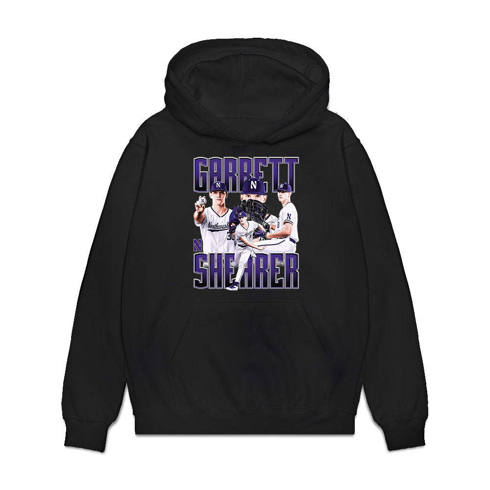 Northwestern - NCAA Baseball : Garrett Shearer - Collage Premium Hooded Sweatshirt-0
