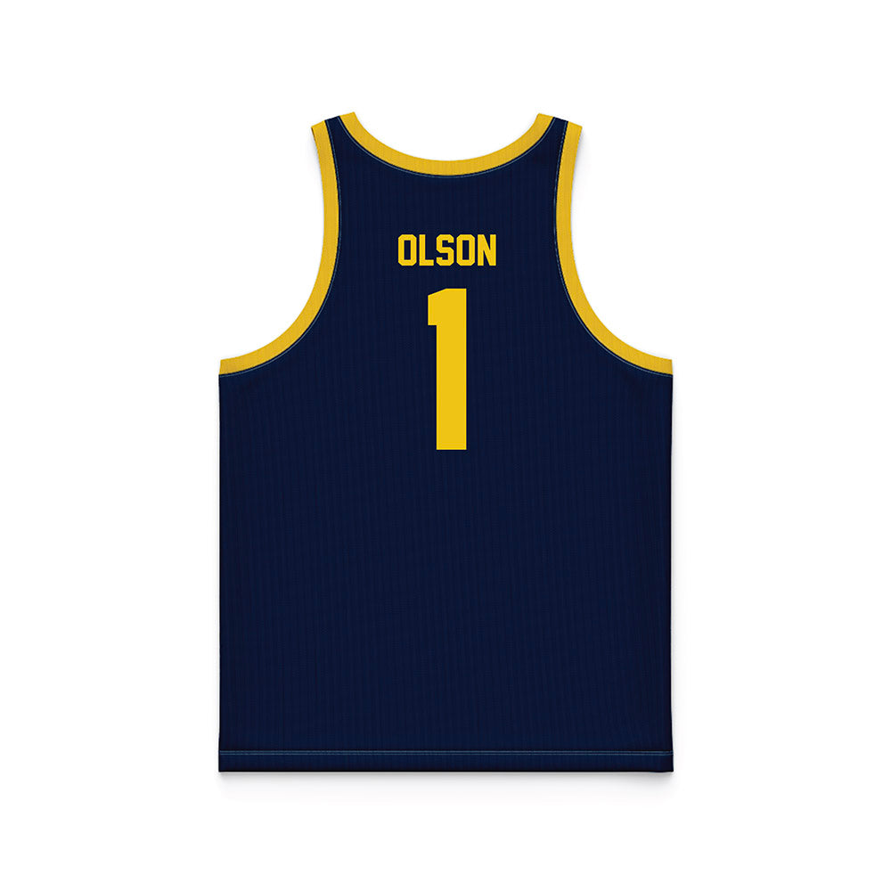 Michigan - NCAA Women's Basketball : Olivia Olson - Blue Basketball Jersey-1