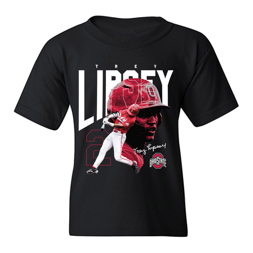 Ohio State - NCAA Baseball : Trey Lipsey - Collage Youth T-Shirt-0