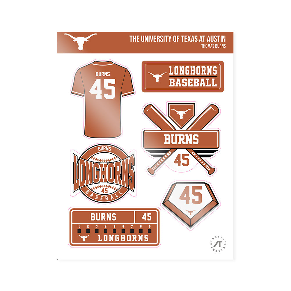 Texas - NCAA Baseball : Thomas Burns - Sticker Sheet-0