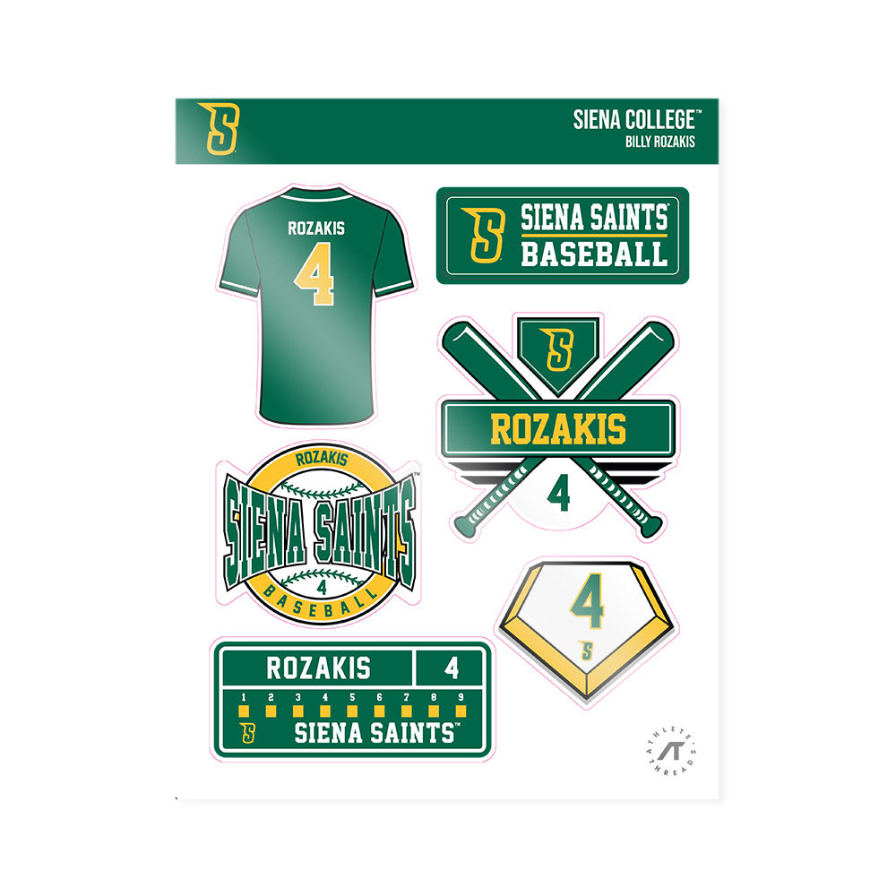 Siena - NCAA Baseball : Billy Rozakis - Sticker Sheet-0