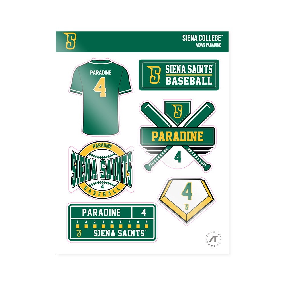 Siena - NCAA Baseball : Aidan Paradine - Sticker Sheet-0