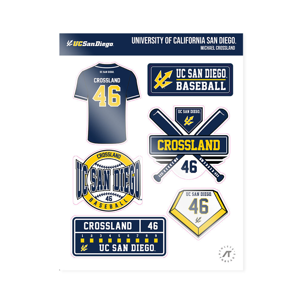 UCSD - NCAA Baseball : Michael Crossland - Sticker Sheet-0