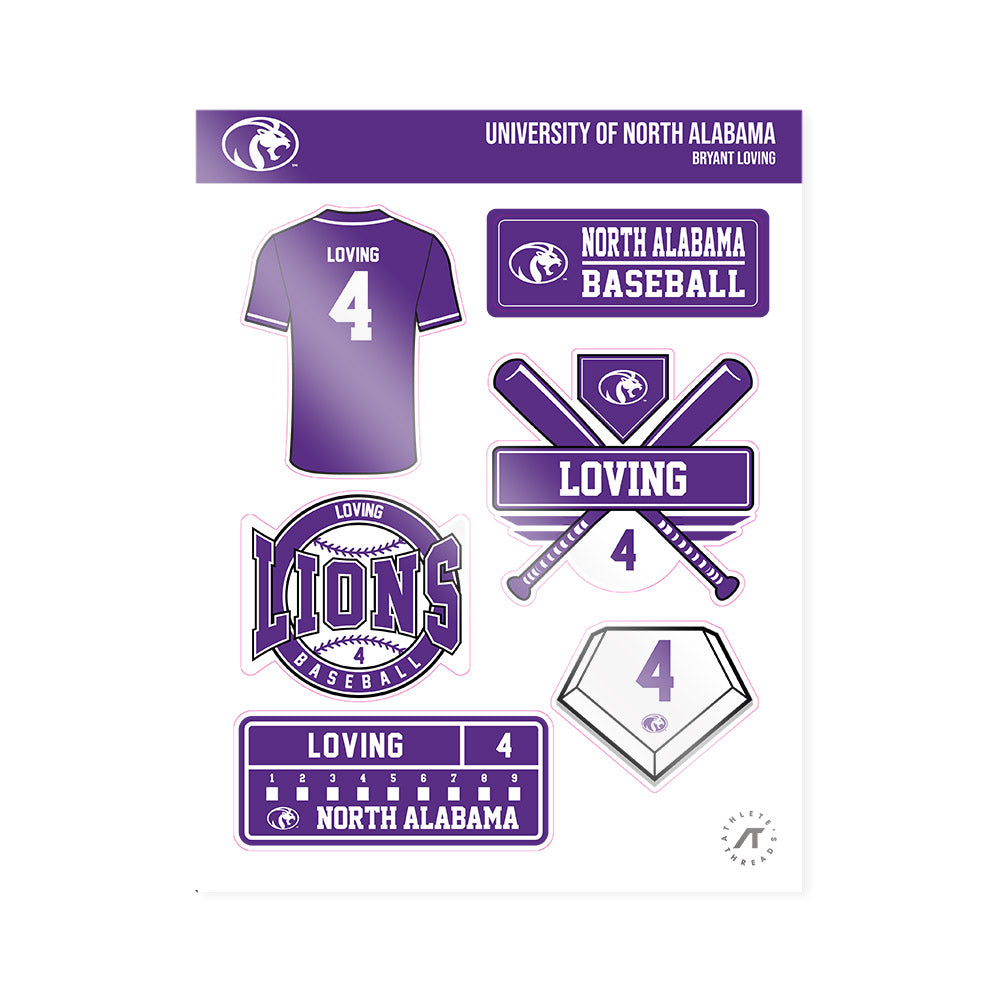 North Alabama - NCAA Baseball : Bryant Loving - Sticker Sheet-0