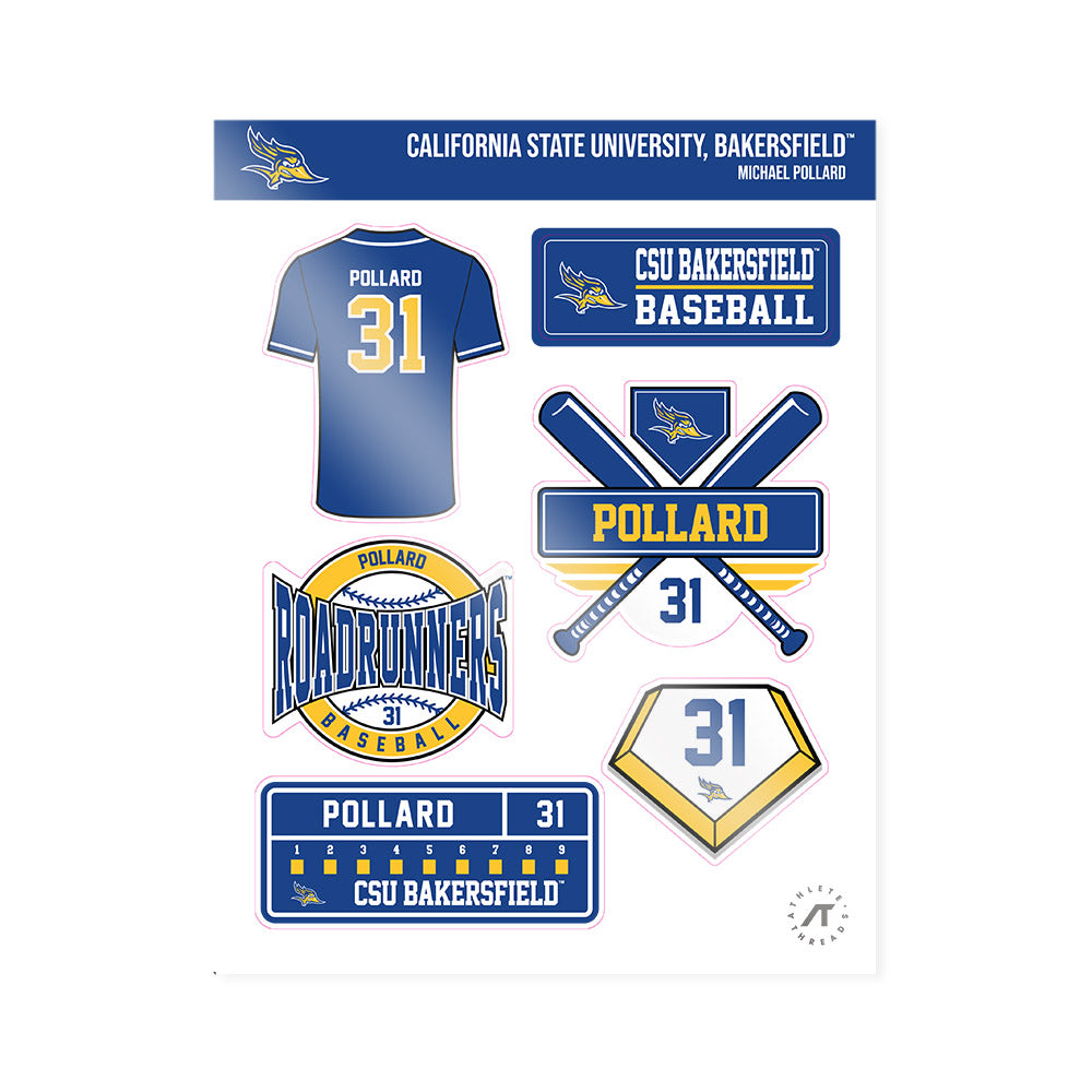 CSU Bakersfield - NCAA Baseball : Michael Pollard - Sticker Sheet-0