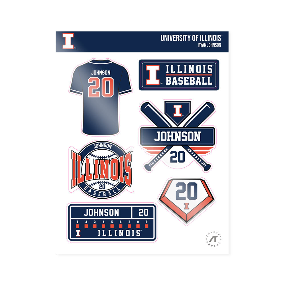 Illinois - NCAA Baseball : Ryan Johnson - Sticker Sheet-0