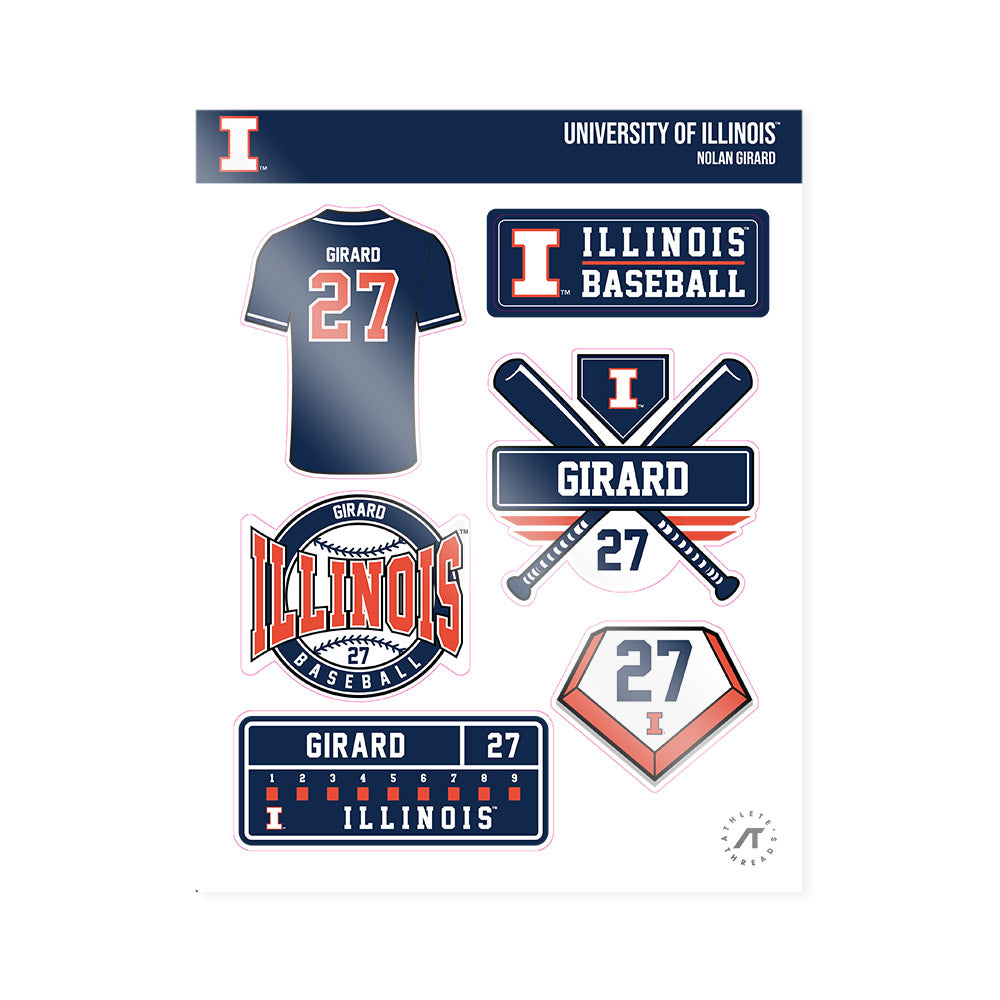 Illinois - NCAA Baseball : Nolan Girard - Sticker Sheet-0