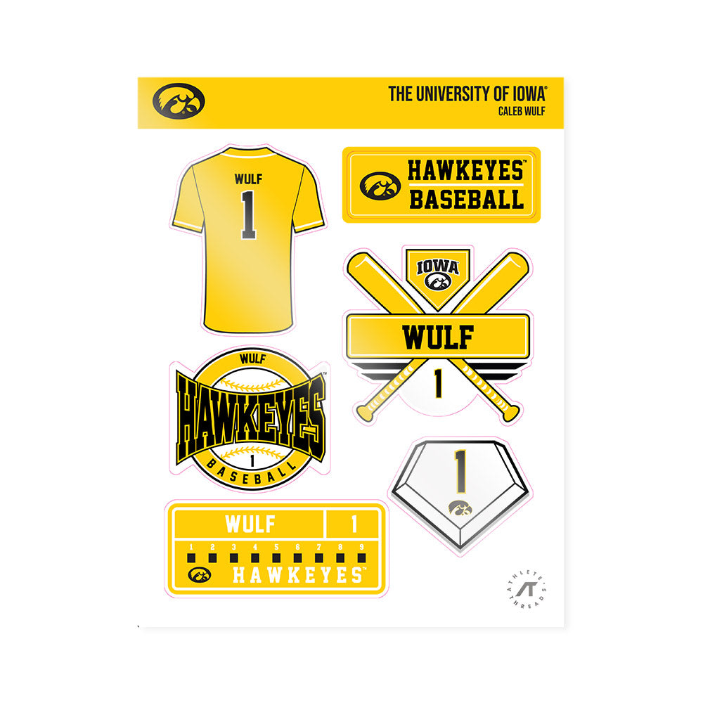 Iowa - NCAA Baseball : Caleb Wulf - Sticker Sheet-0