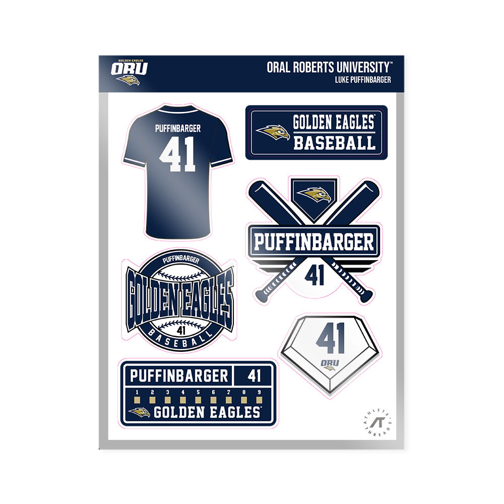 Oral Roberts - NCAA Baseball : Luke Puffinbarger - Sticker Sheet-0