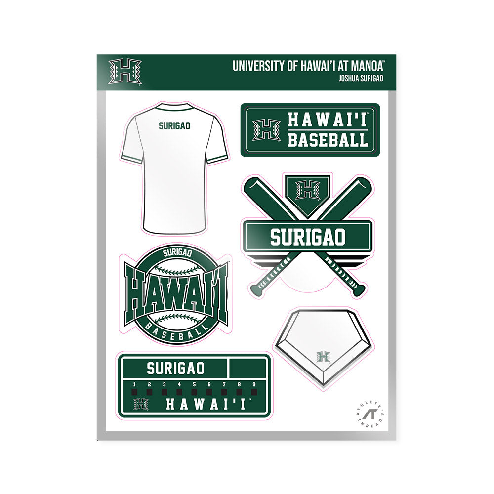 Hawaii - NCAA Baseball : Joshua Surigao - Sticker Sheet-0