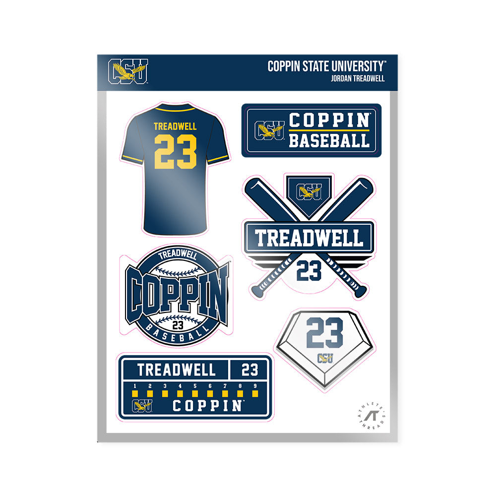 Coppin State - NCAA Baseball : Jordan Treadwell - Sticker Sheet-0