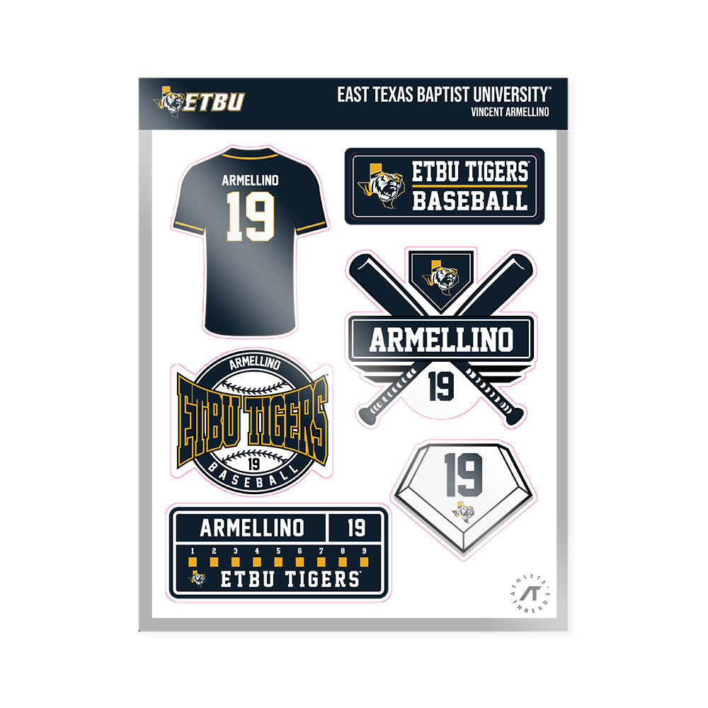 ETBU - NCAA Baseball : Vincent Armellino - Sticker Sheet-0