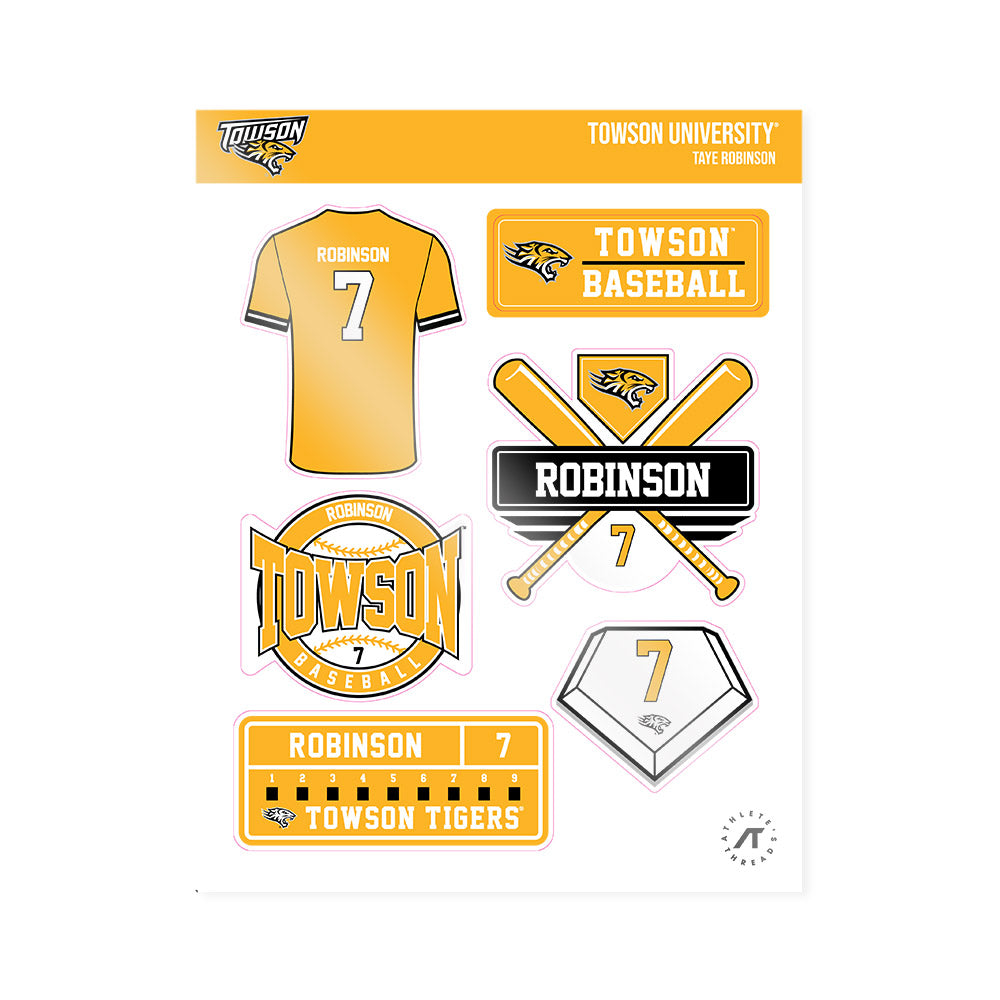 Towson - NCAA Baseball : Taye Robinson - Sticker Sheet-0