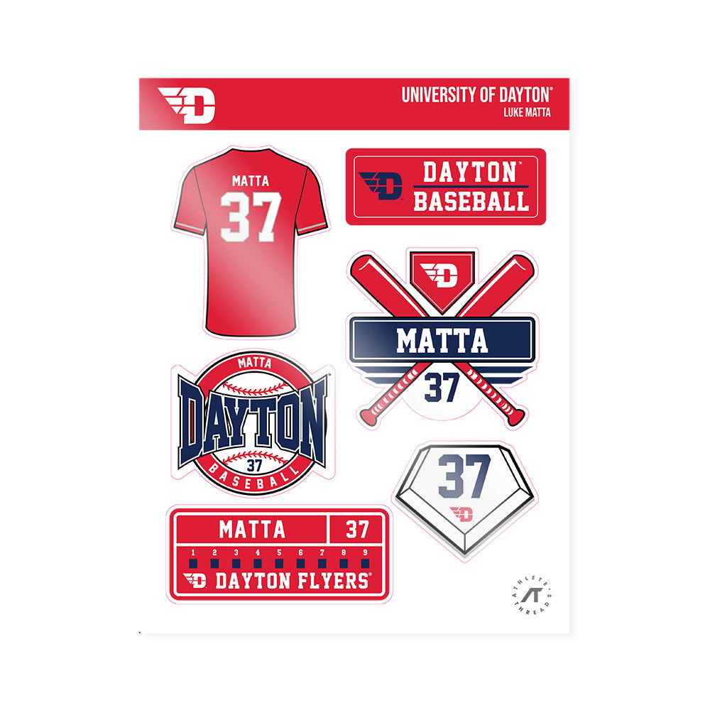 Dayton - NCAA Baseball : Luke Matta - Sticker Sheet-0