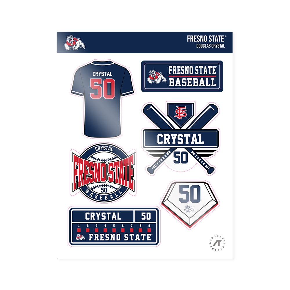 Fresno State - NCAA Baseball : Douglas Crystal - Sticker Sheet-0