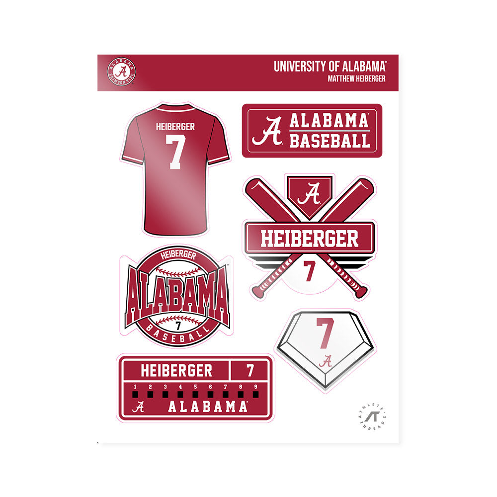 Alabama - NCAA Baseball : Matthew Heiberger - Sticker Sheet-0