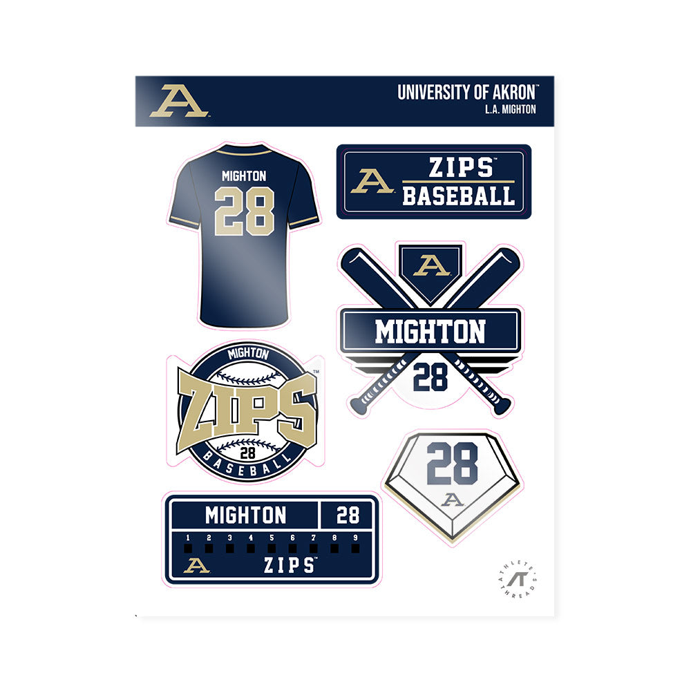 Akron - NCAA Baseball : L.A. Mighton - Sticker Sheet-0