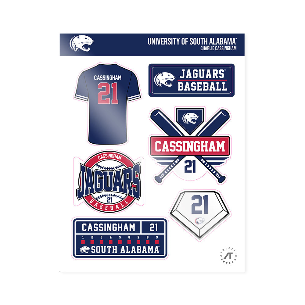 South Alabama - NCAA Baseball : Charlie Cassingham - Sticker Sheet-0
