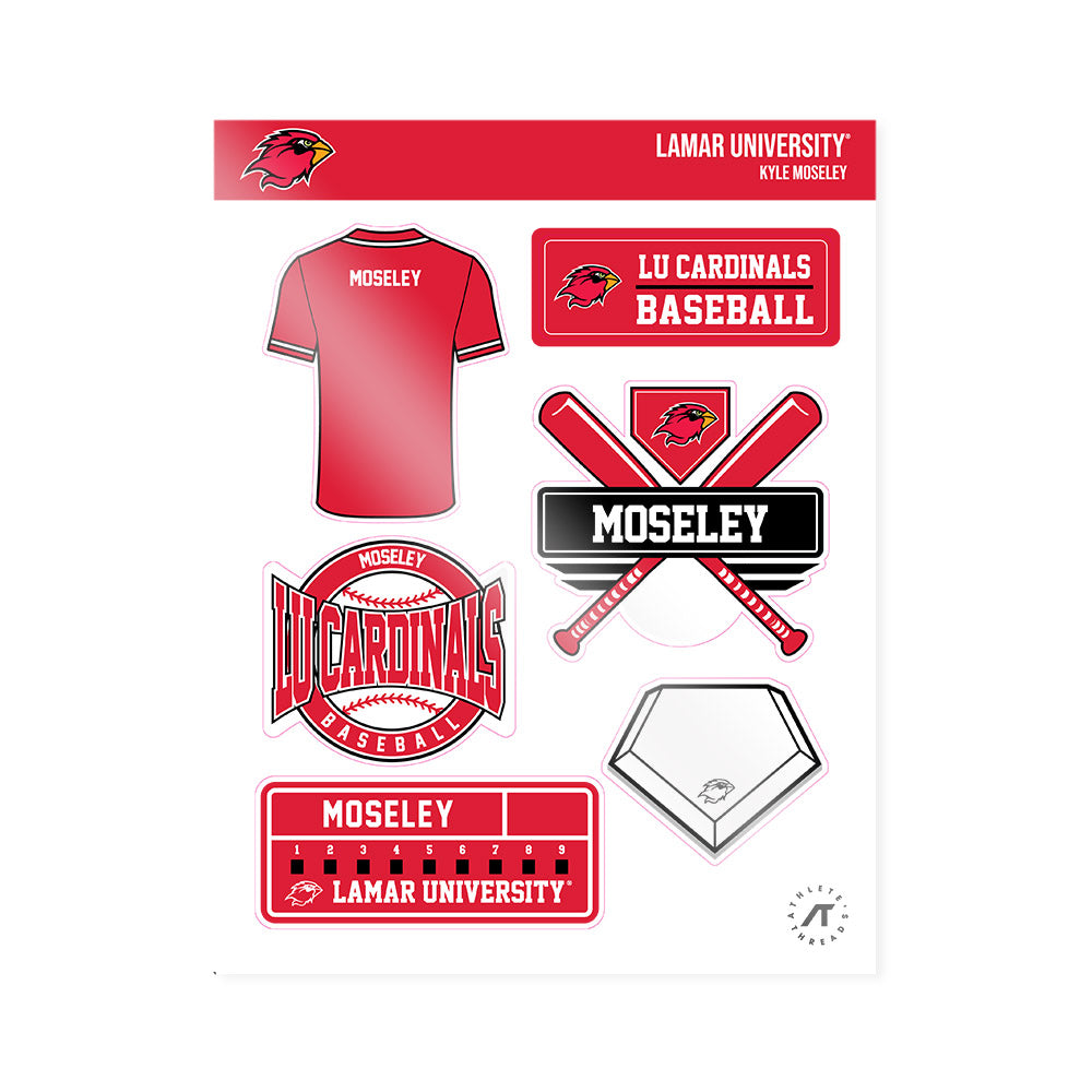 Lamar - NCAA Baseball : Kyle Moseley - Sticker Sheet-0