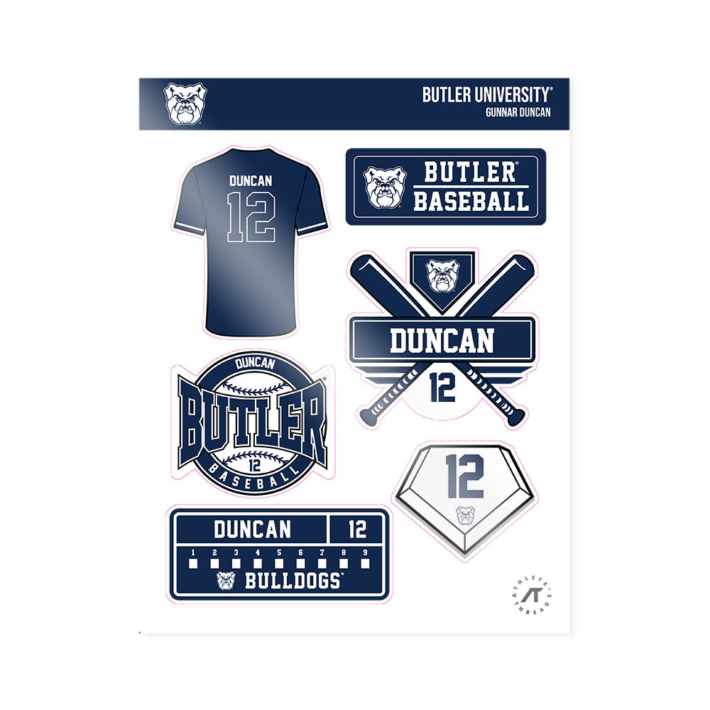 Butler - NCAA Baseball : Gunnar Duncan - Sticker Sheet-0