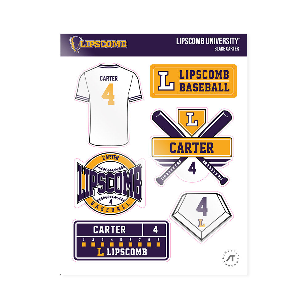 Lipscomb - NCAA Baseball : Blake Carter - Sticker Sheet-0