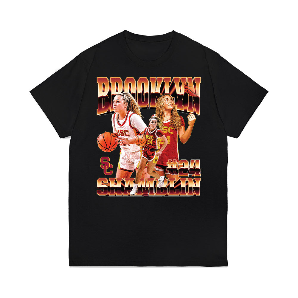 USC - NCAA Women's Basketball : Brooklyn Shamblin - Collage Premium T-Shirt-0