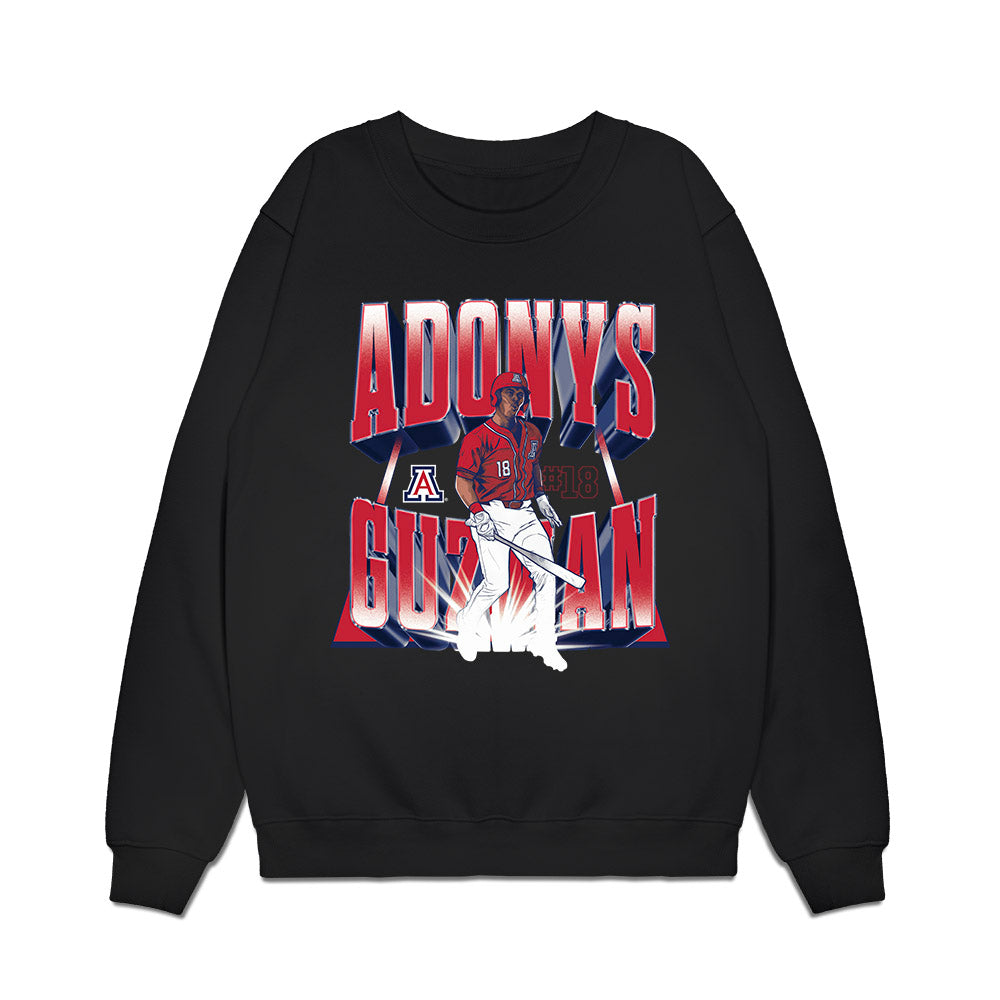 Arizona - NCAA Baseball : Adonys Guzman - Player Collage Premium Crewneck Sweatshirt-0