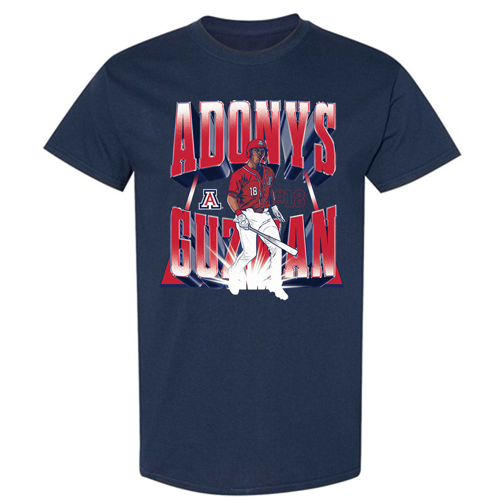Arizona - NCAA Baseball : Adonys Guzman - Player Collage T-Shirt-0