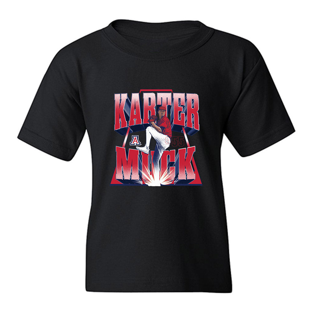 Arizona - NCAA Baseball : Karter Muck - Player Collage Youth T-Shirt-0