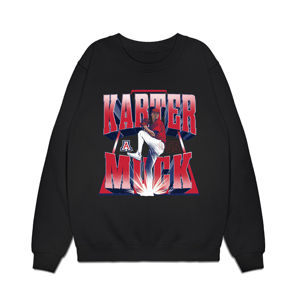 Arizona - NCAA Baseball : Karter Muck - Player Collage Premium Crewneck Sweatshirt-0