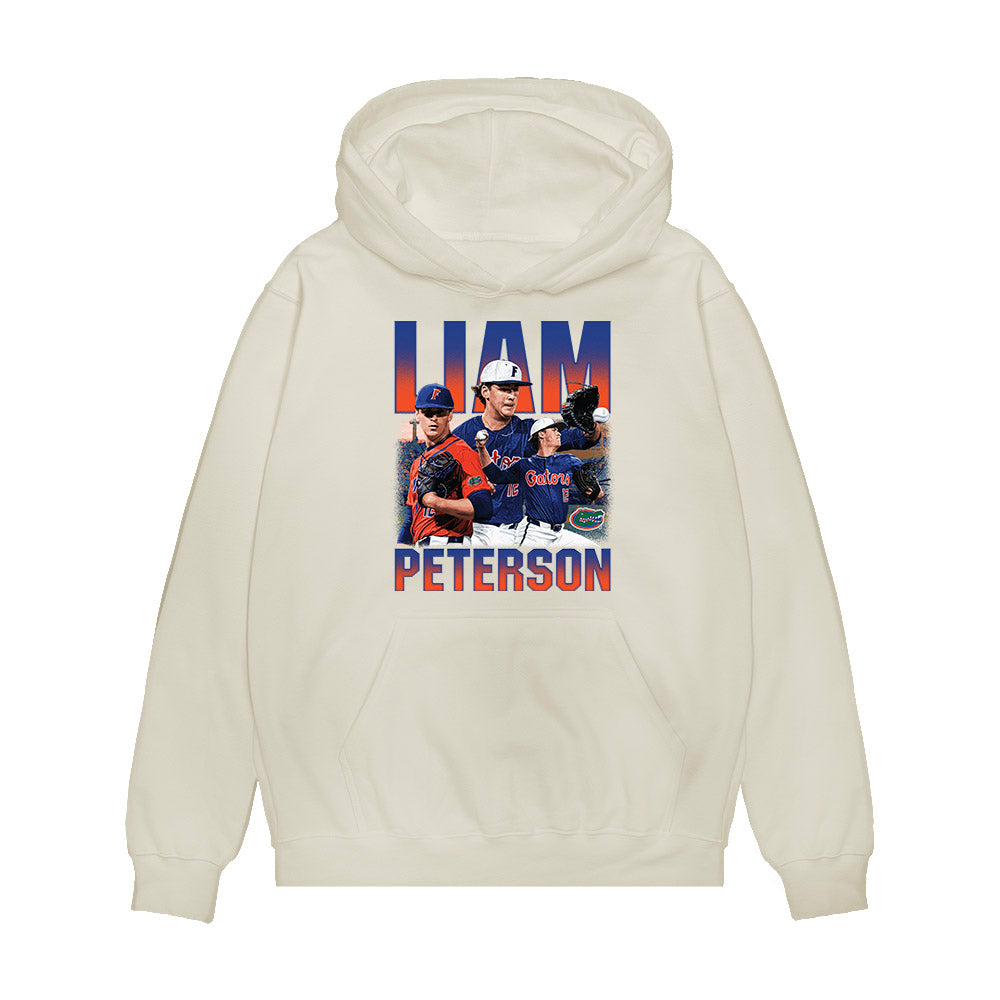 Florida - NCAA Baseball : Liam Peterson - Collage Premium Hooded Sweatshirt-0