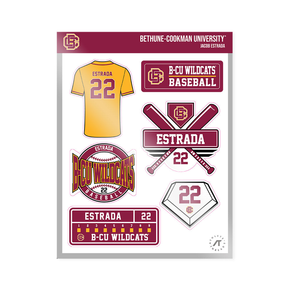 Bethune - NCAA Baseball : Jacob Estrada - Sticker Sheet-0