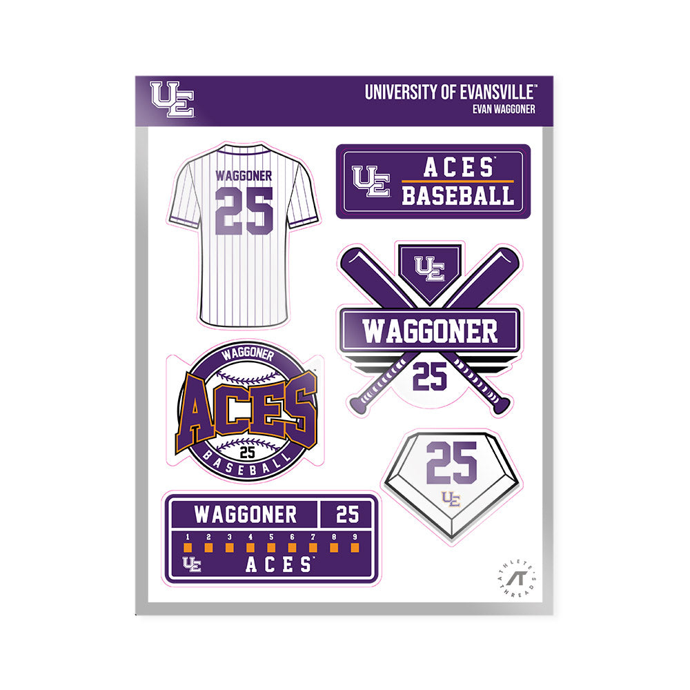 Evansville - NCAA Baseball : Evan Waggoner - Sticker Sheet-0