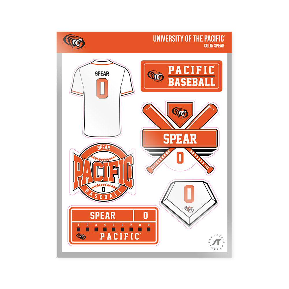 Pacific - NCAA Baseball : Colin Spear - Sticker Sheet-0