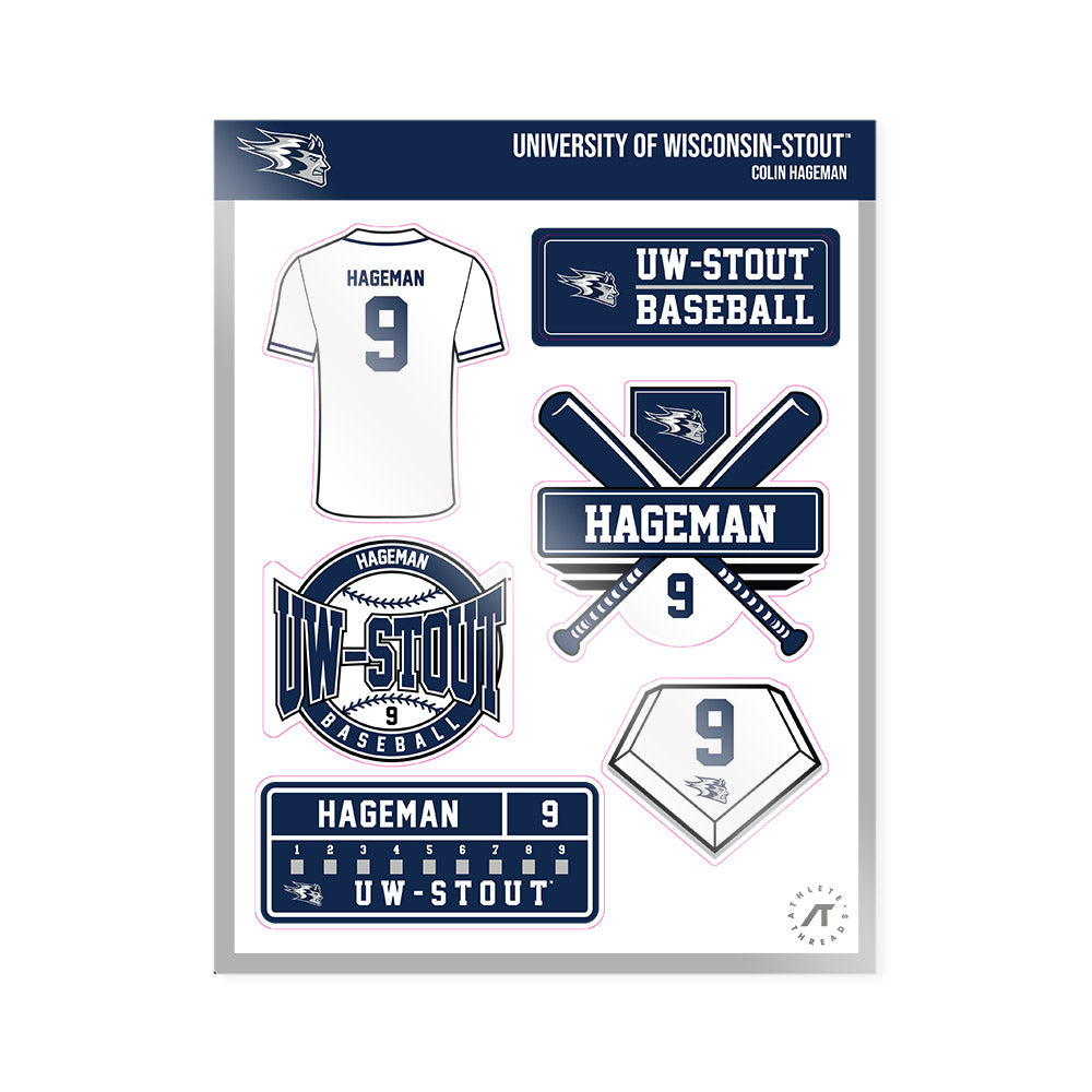 UW Stout - NCAA Baseball : Colin Hageman - Sticker Sheet-0