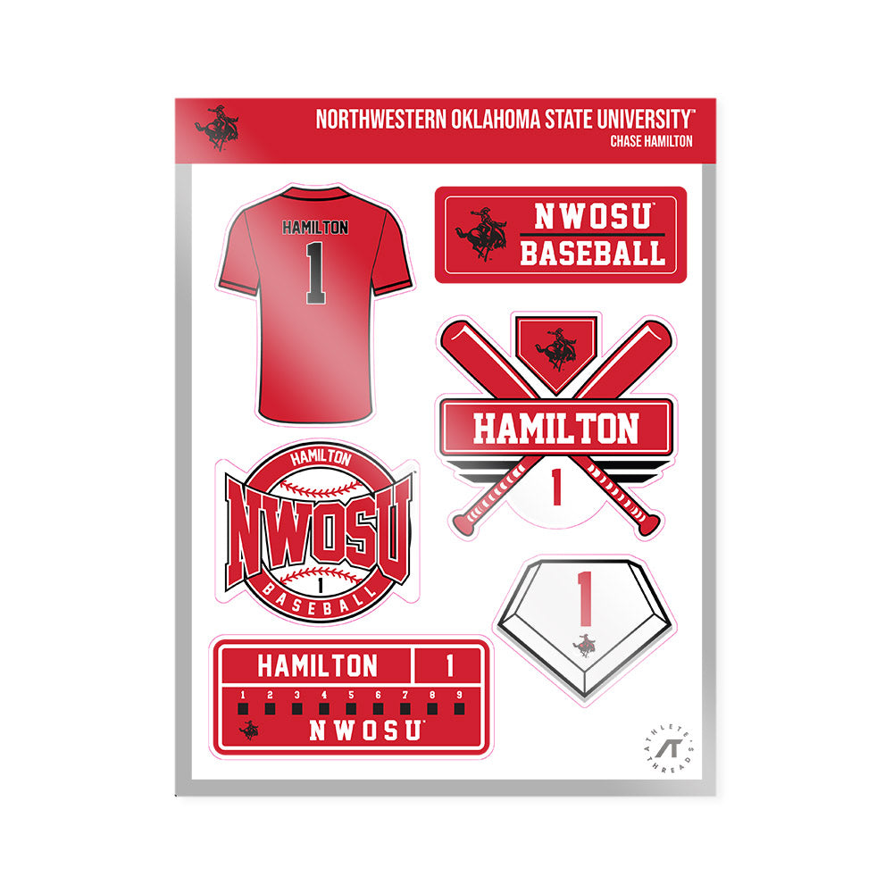 NWOSU - NCAA Baseball : Chase Hamilton - Sticker Sheet-0