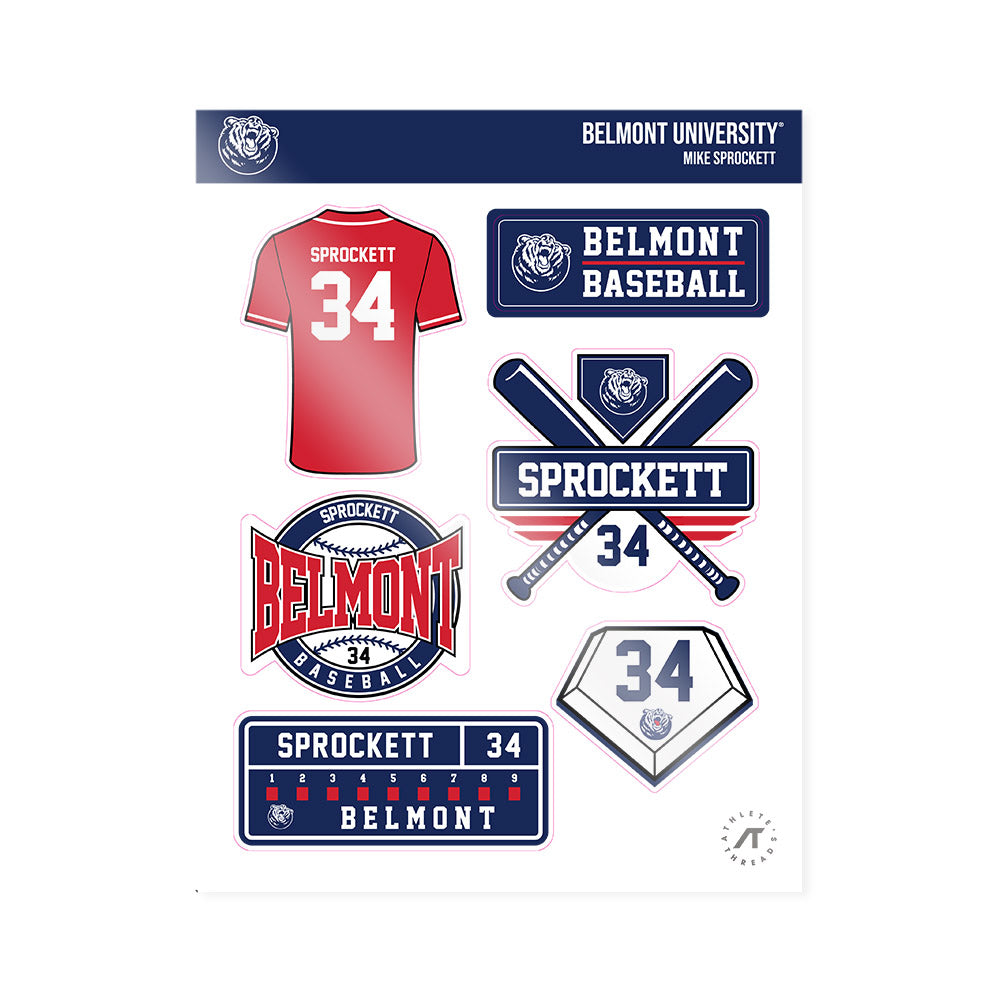 Belmont - NCAA Baseball : Mike Sprockett - Sticker Sheet-0