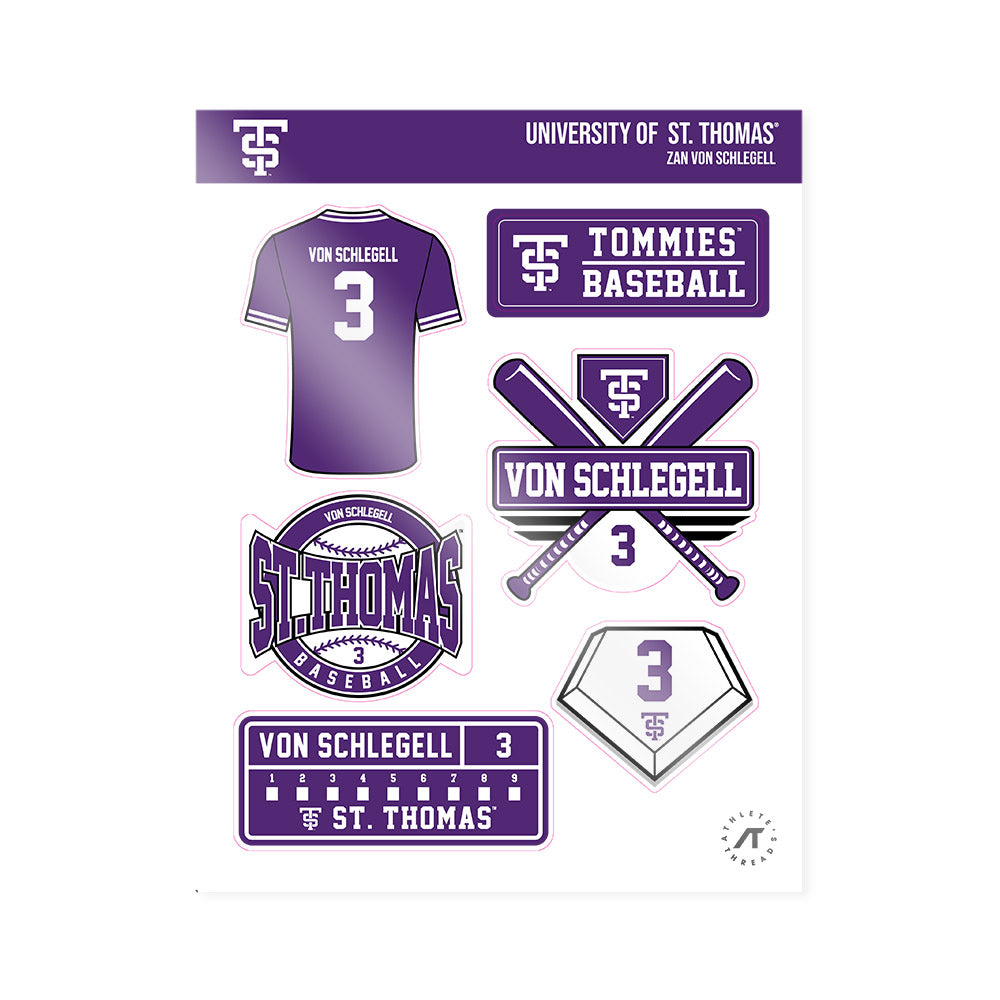 UST - NCAA Baseball : Zan von Schlegell - Sticker Sheet-0