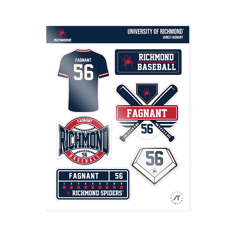Richmond - NCAA Baseball : James Fagnant - Sticker Sheet-0