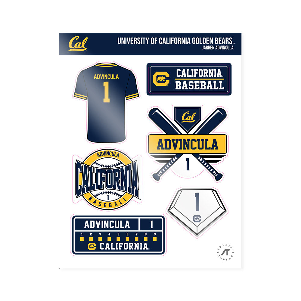 UC Berkeley - NCAA Baseball : Jarren Advincula - Sticker Sheet-0