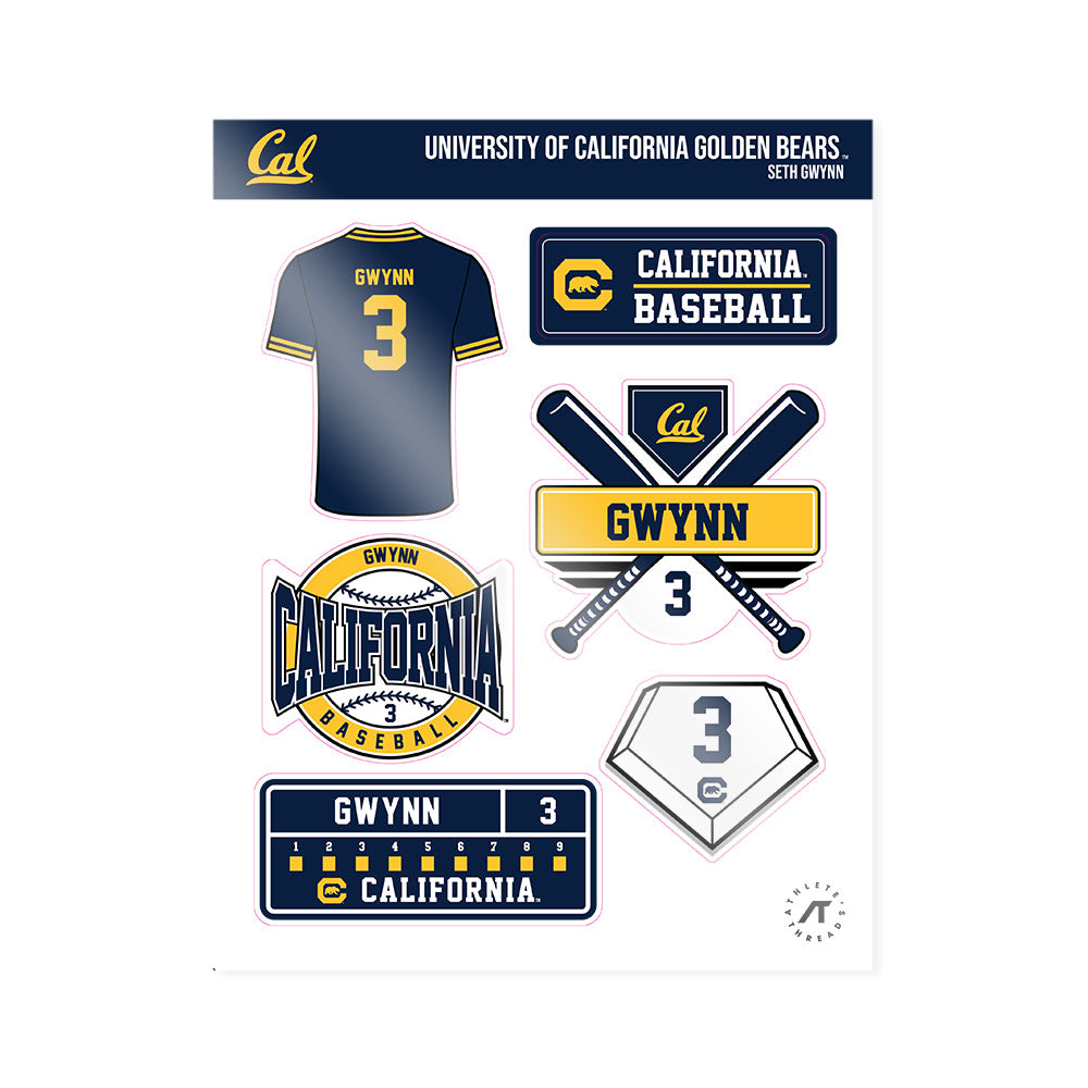 UC Berkeley - NCAA Baseball : Seth Gwynn - Sticker Sheet-0