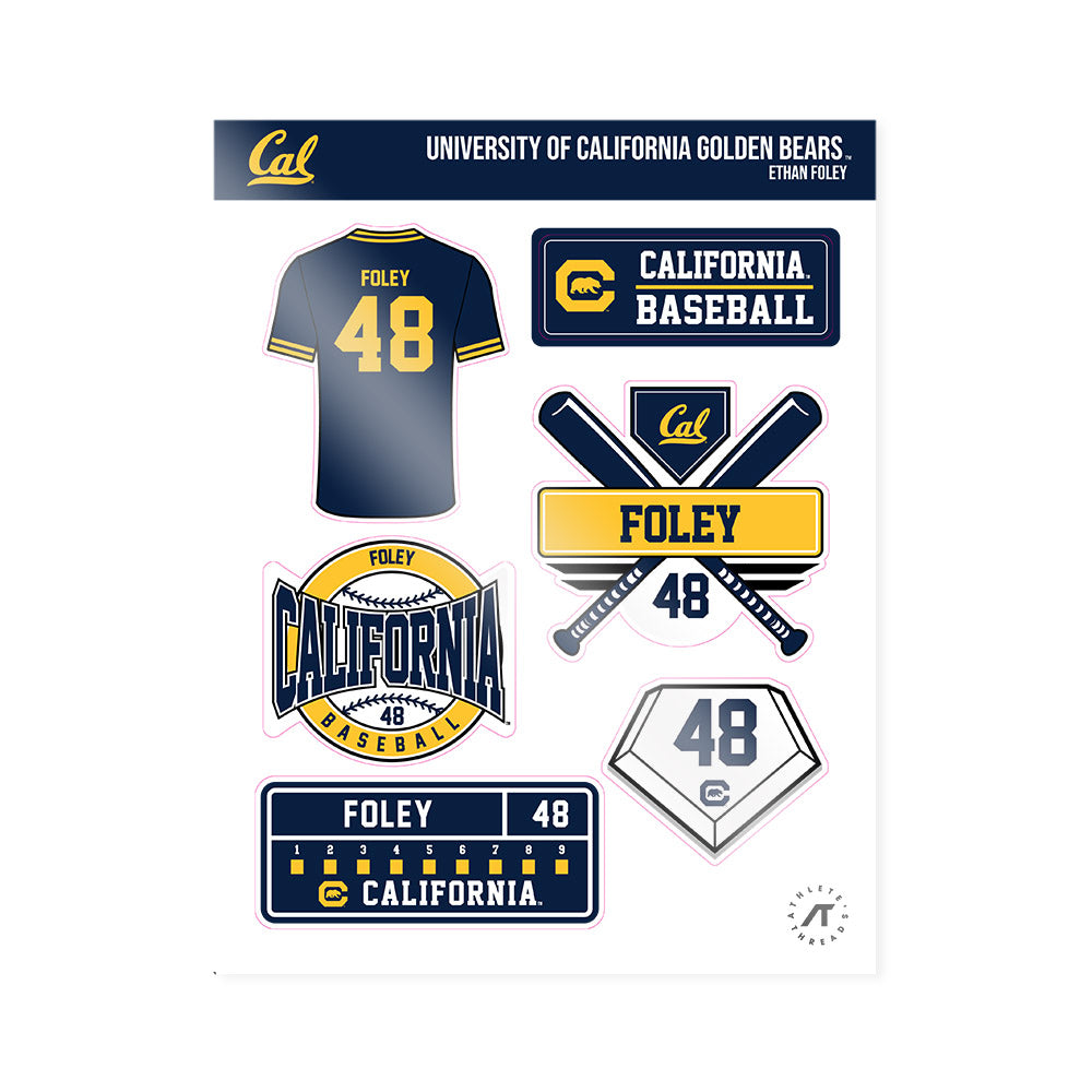 UC Berkeley - NCAA Baseball : Ethan Foley - Sticker Sheet-0