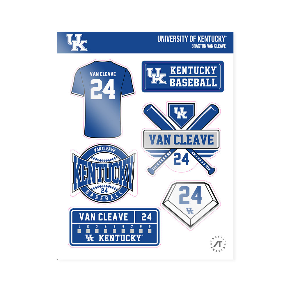 Kentucky - NCAA Baseball : Braxton Van Cleave - Sticker Sheet-0
