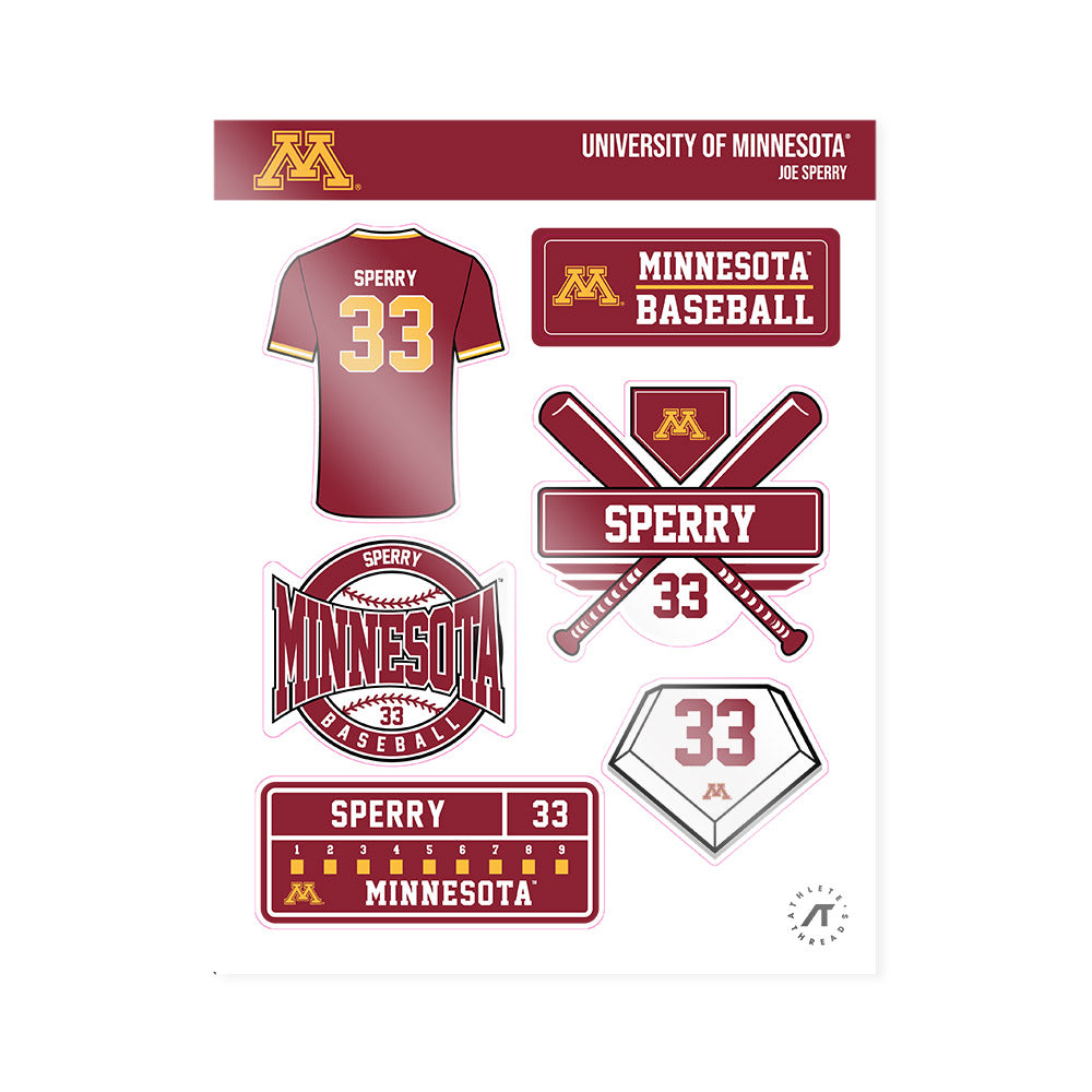 Minnesota - NCAA Baseball : Joe Sperry - Sticker Sheet-0